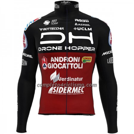 Maglia 2022 Androni Giocattoli Manica Lunga Rosso Nero